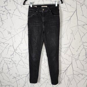 Levi's Black Wash Stretch Denim Mile High Super Skinny Jeans
